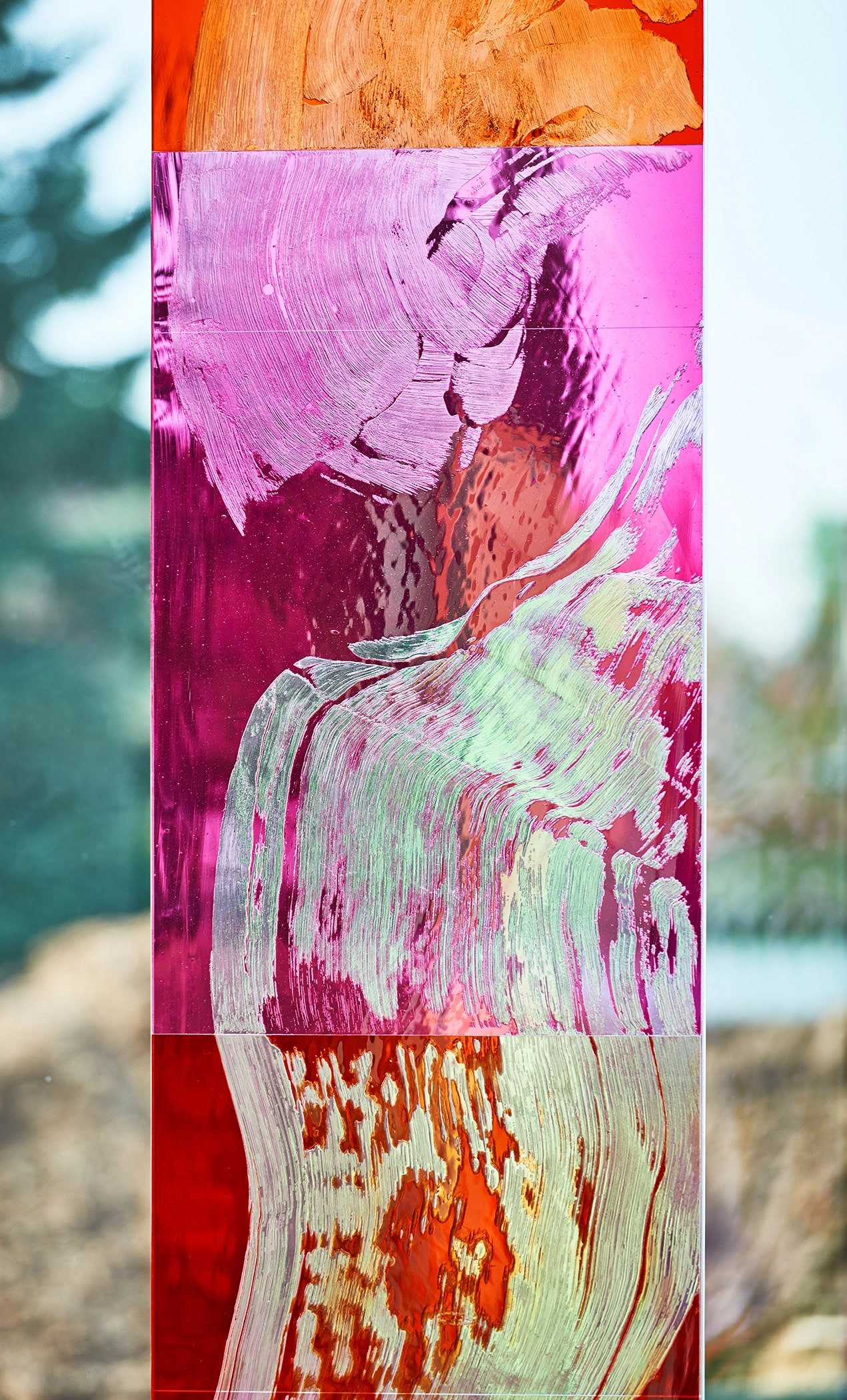 Glaskunst im Detail - Glasbaldachin von Susanne Krell in Bern